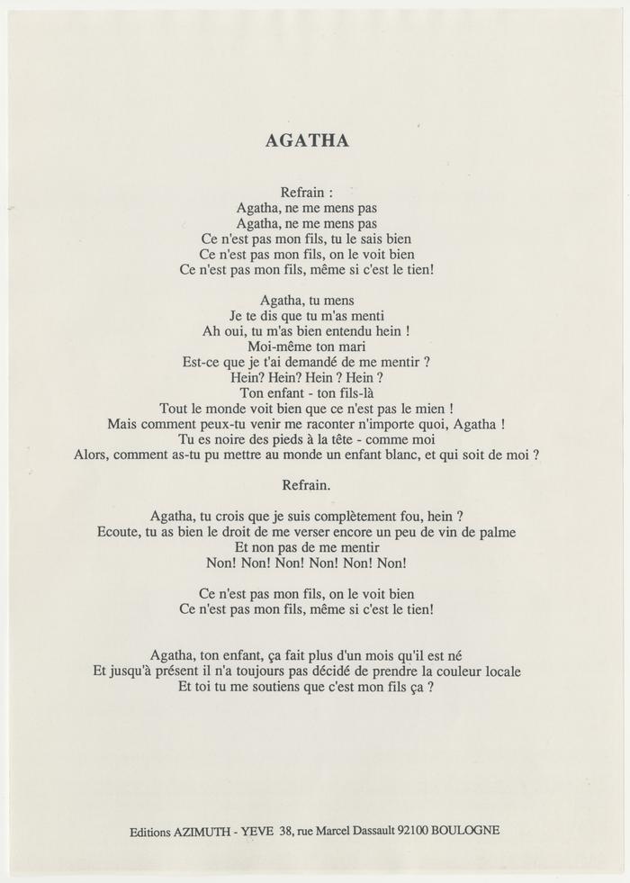 Mus E Sacem Texte Agatha