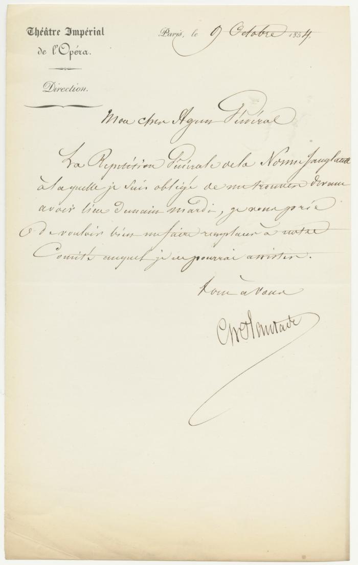Correspondances de Charles Plantade - 1854