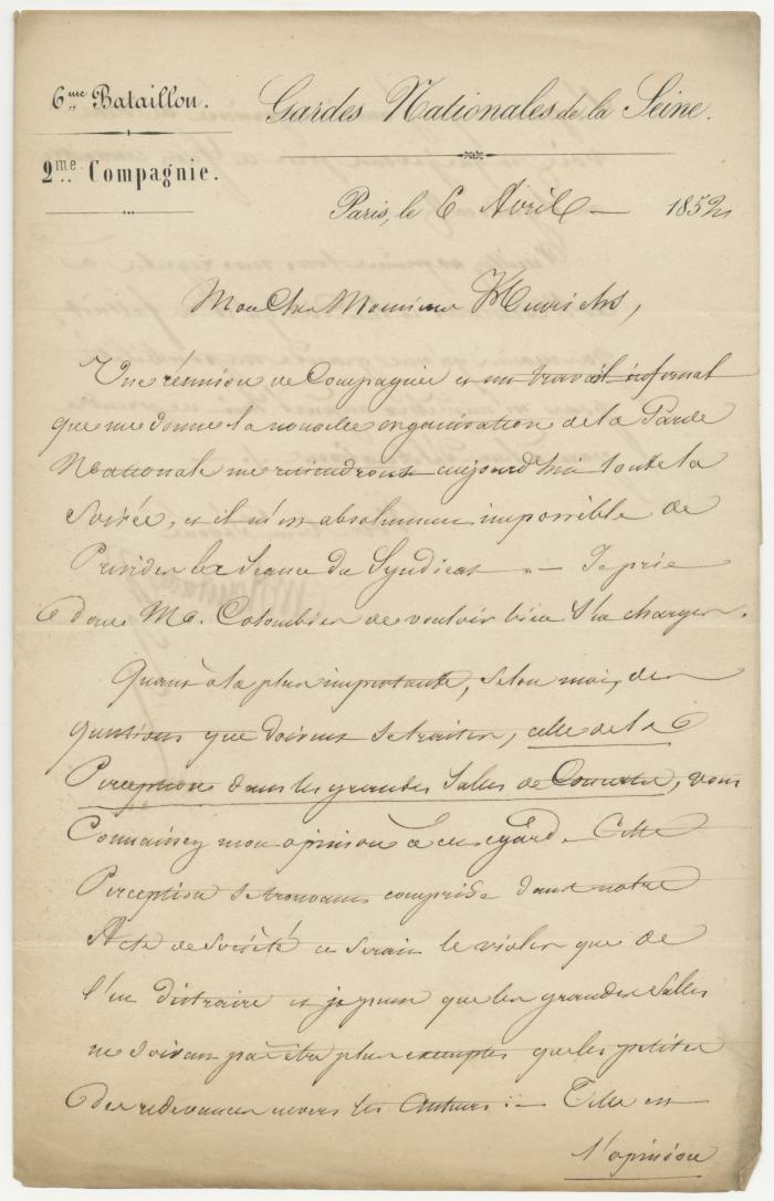 Correspondance de Charles Plantade - 1852