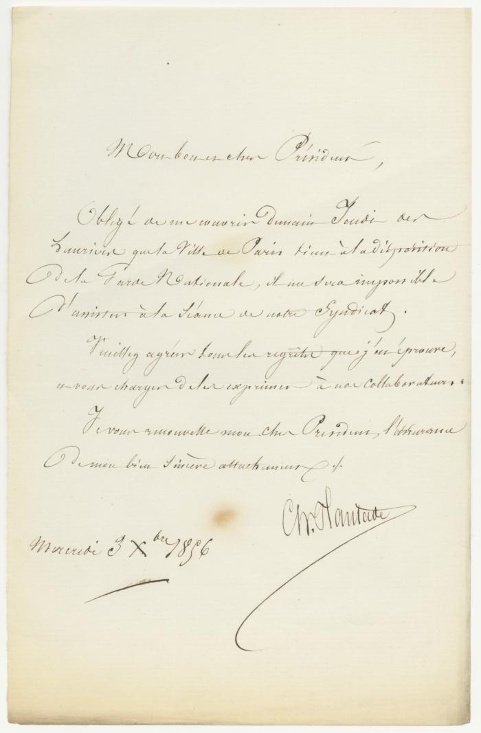 Correspondance de Charles Plantade - 1856
