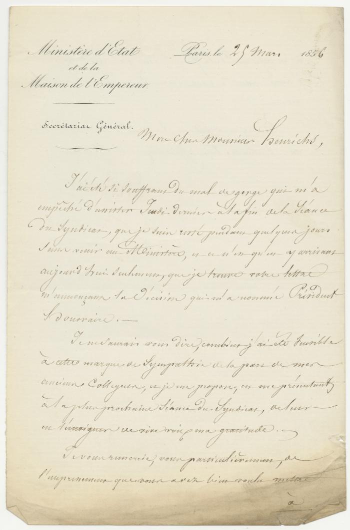 Correspondance de Charles Plantade - 1856