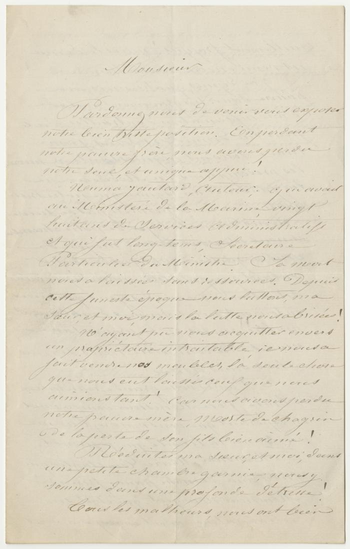 Correspondance de Laure Jautard à la Sacem - 1865